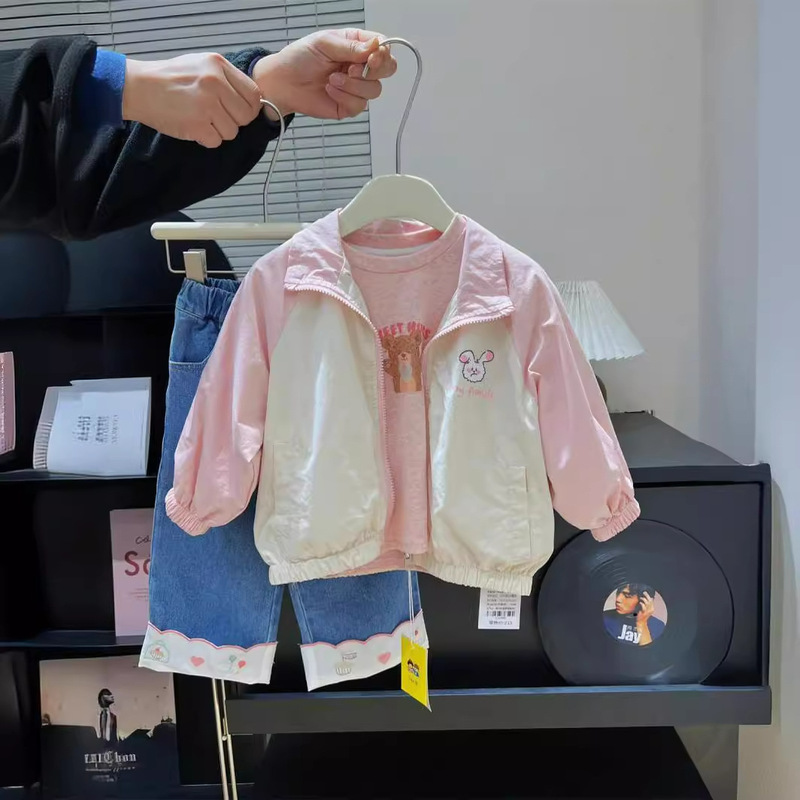 Girls' Outwears, Spring & Fall Kidsren's Reversible Jackets, Baby Girls' Zipper Shirts, Cute Printed Baseball Uniforms, Spring Clothes