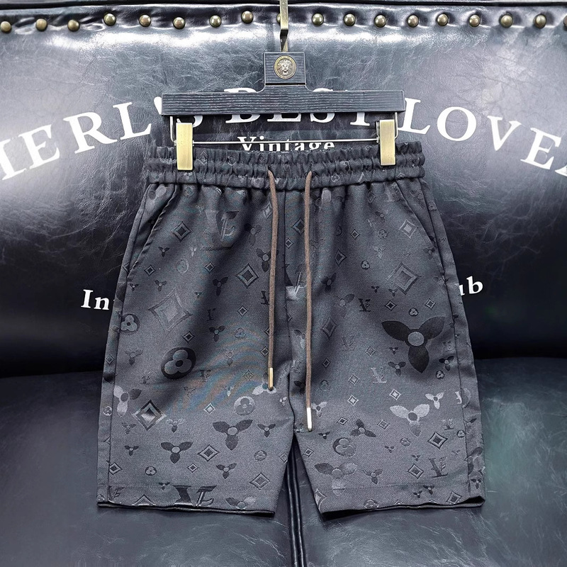 2025 Trendy Straight Men's Shorts Staggy Waist Five-point Printed Casual Pants Beach Pants European-made Mid-length Pants for Youth 2025 Trendy Straight Men's Shorts Staggy Waist Five-point Printed Casual Pants Beach Pants European-made Mid-length Pants for Youth