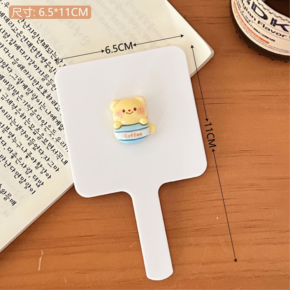 Nuevo espejo de maquillaje mini creativo espejo de oso lindo espejo de mango de corazón de niña de alto valor con espejo pequeño