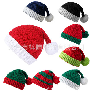 Foreign trade cross-border parent-child hat autumn and winter Santa Claus men and women knitted hat Halloween creative gift wool hat