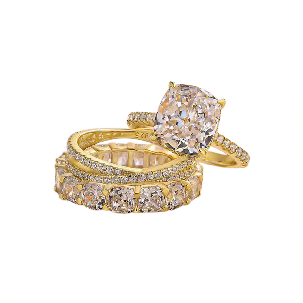 Anello da sposa in argento sterling 925 con zirconi 5A, stile europeo e americano, con taglio a fiore di ghiaccio, 10*10._voghion.com