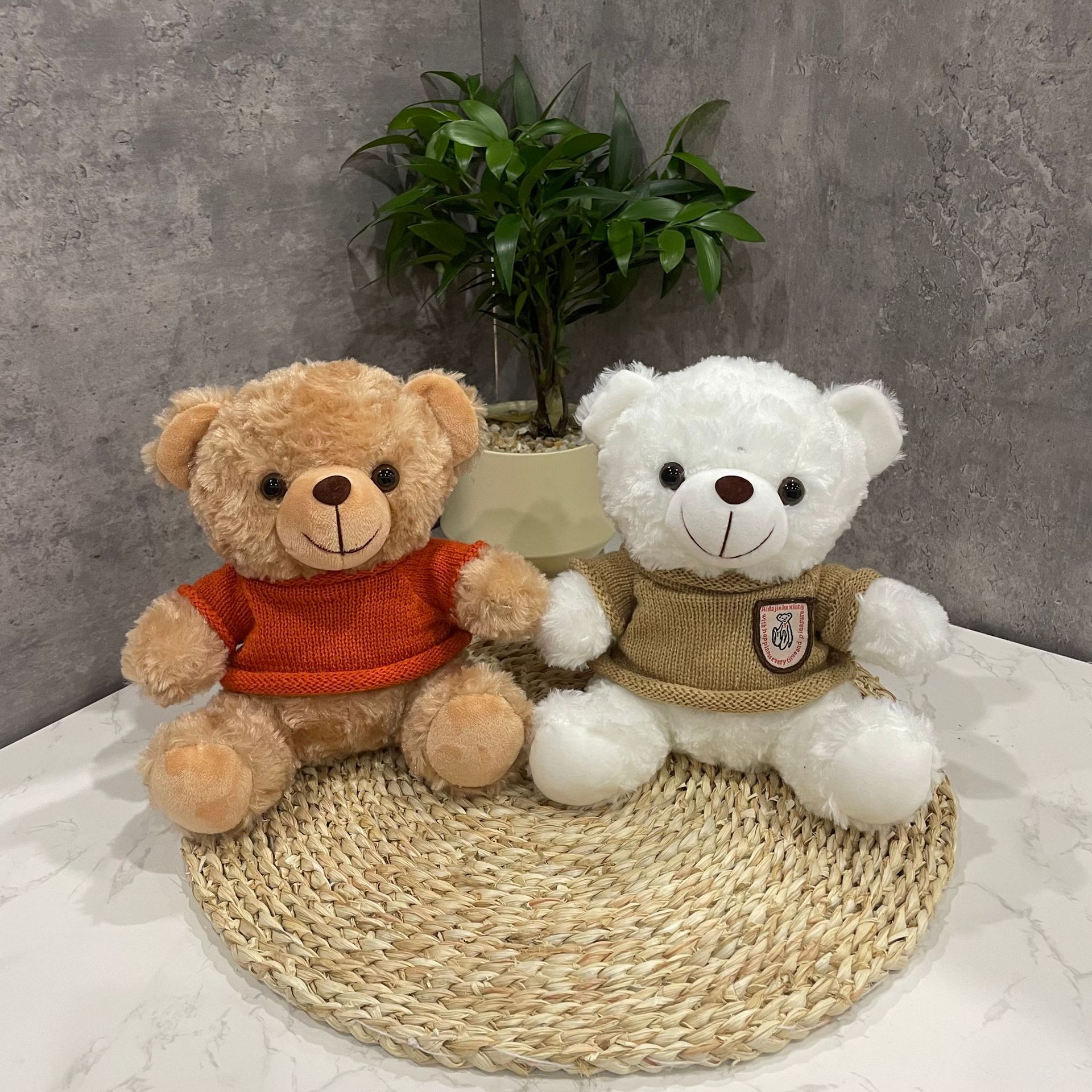 Teddy Bear se puede imprimir LOGO evento de vacaciones muñeca regalo para el hogar adornos de escritorio abrazar juguetes de peluche