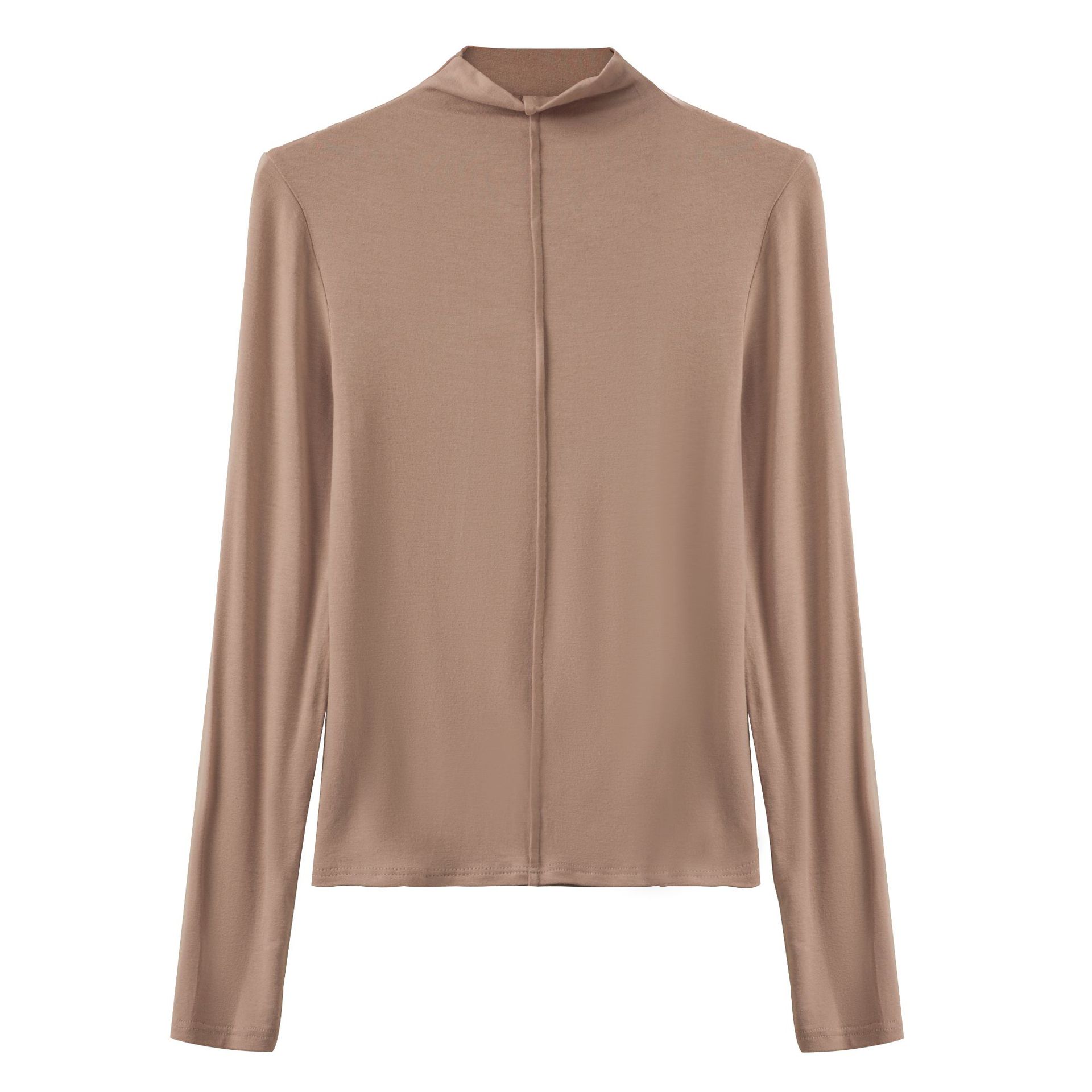 Q Feng Color ropa de fondo Otoño e Invierno Modal medio cuello de tortuga camisa de fondo de mujer de manga larga Top ajustado