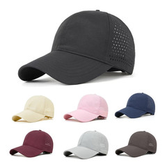 超強防水激光打孔鴨舌網眼棒球帽 防曬刺繡印LOGO透氣速干帽