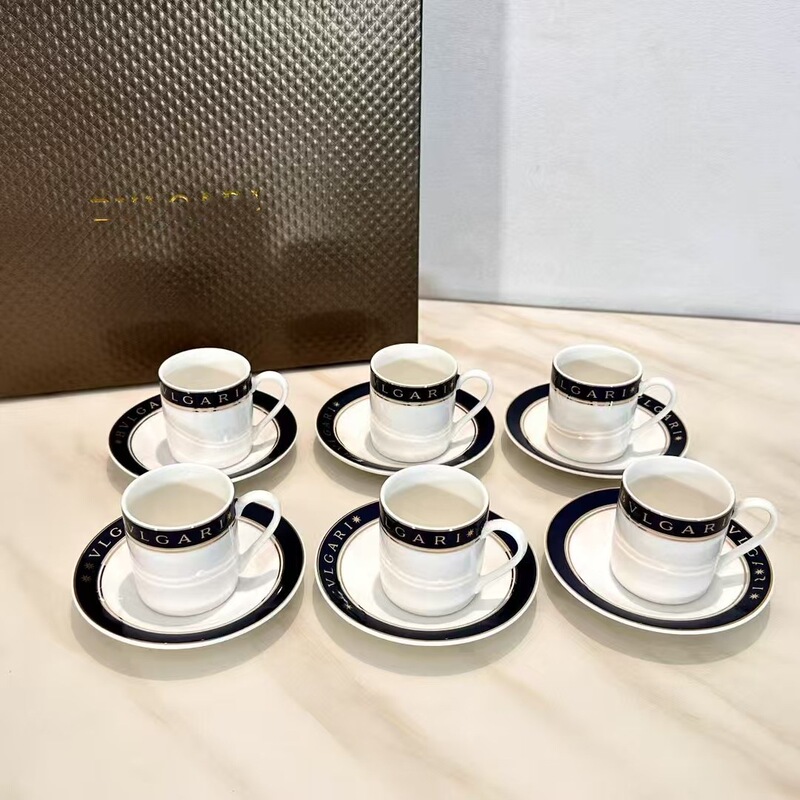 New Cross-border Hot Sale Bone China Bowl Plate Clhineland Turkey Espresso Cup Classic Blue Tableware Wholesale