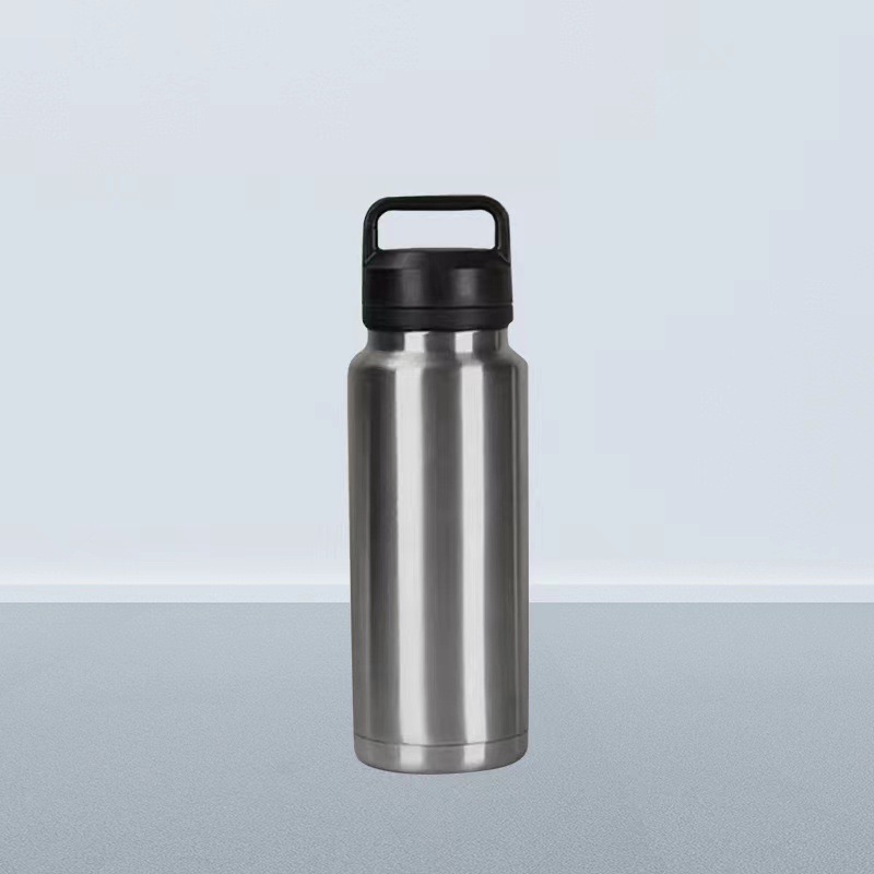 Suministro directo transfronterizo Taza de vacío de acero inoxidable de doble capa Taza de agua portátil con tapa de roscada Taza de agua deportiva al aire libre de gran capacidad