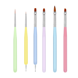 New Macaron Color Phototherapy Pen 6 Sets Nail suit Nail Brush Candy Color Nail Tools Nail Brush