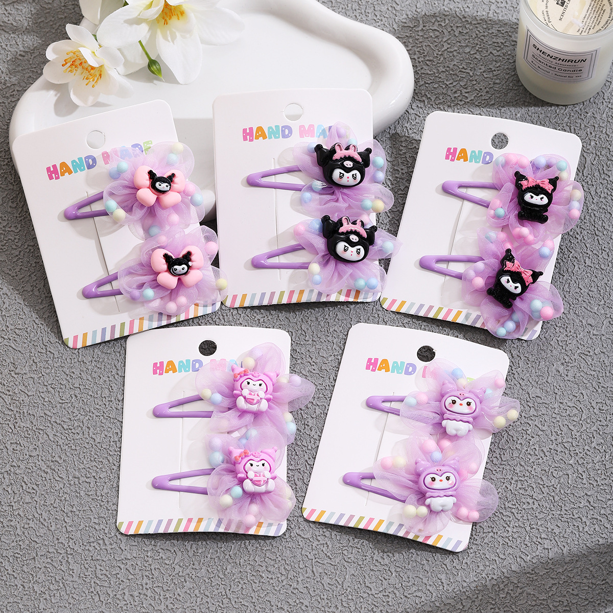 Niños lindo Kuromi horquilla tocado niña bebé flequillo clip lateral horquilla clip clip de dibujos animados niña accesorio para el cabello