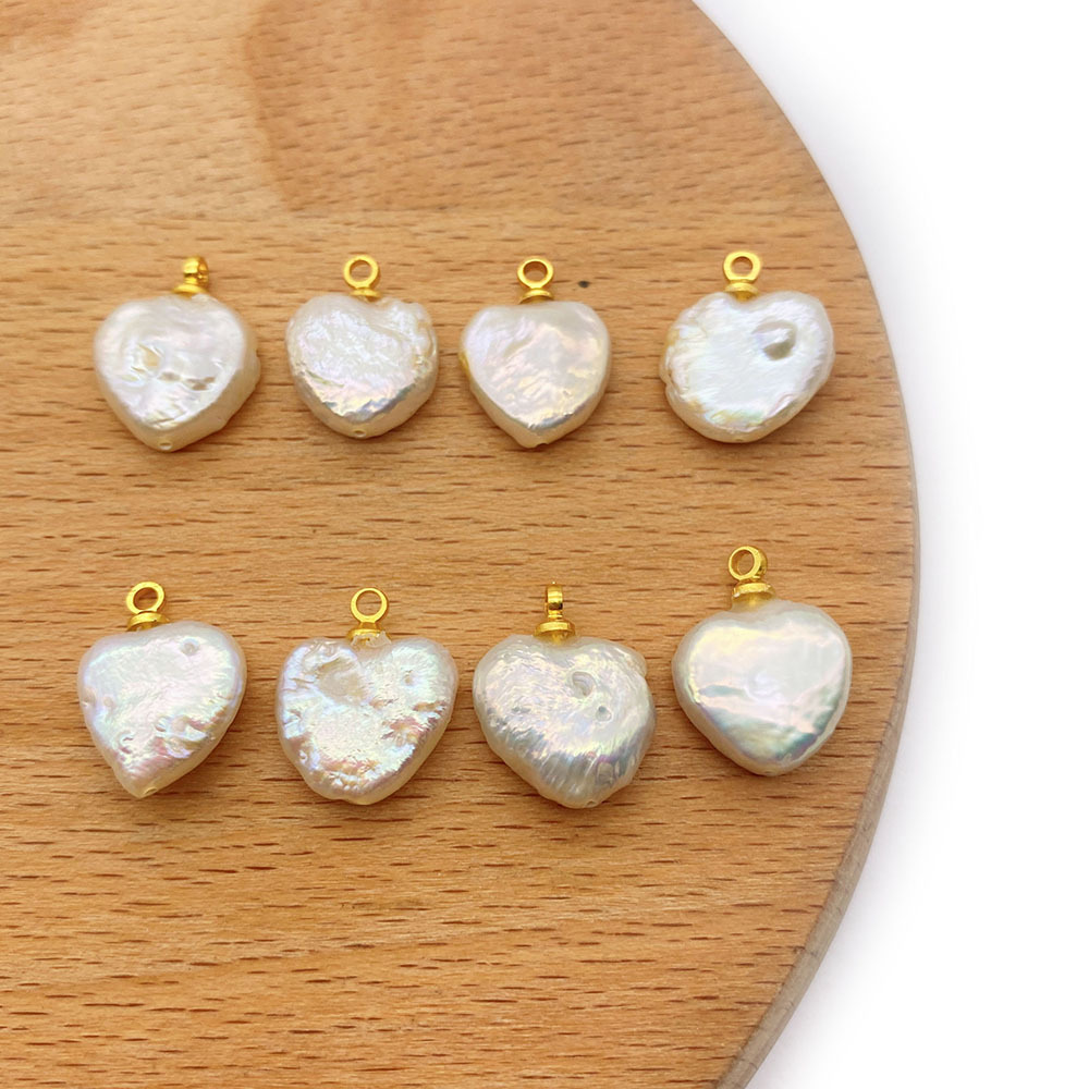DIY Jewelry Accessories Classification 1 Piece Freshwater Pearl Heart Shape Pendant