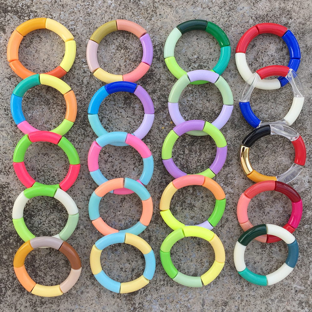 Lady Round Arylic Patchwork Womenu0027S Bangle 1 Piece