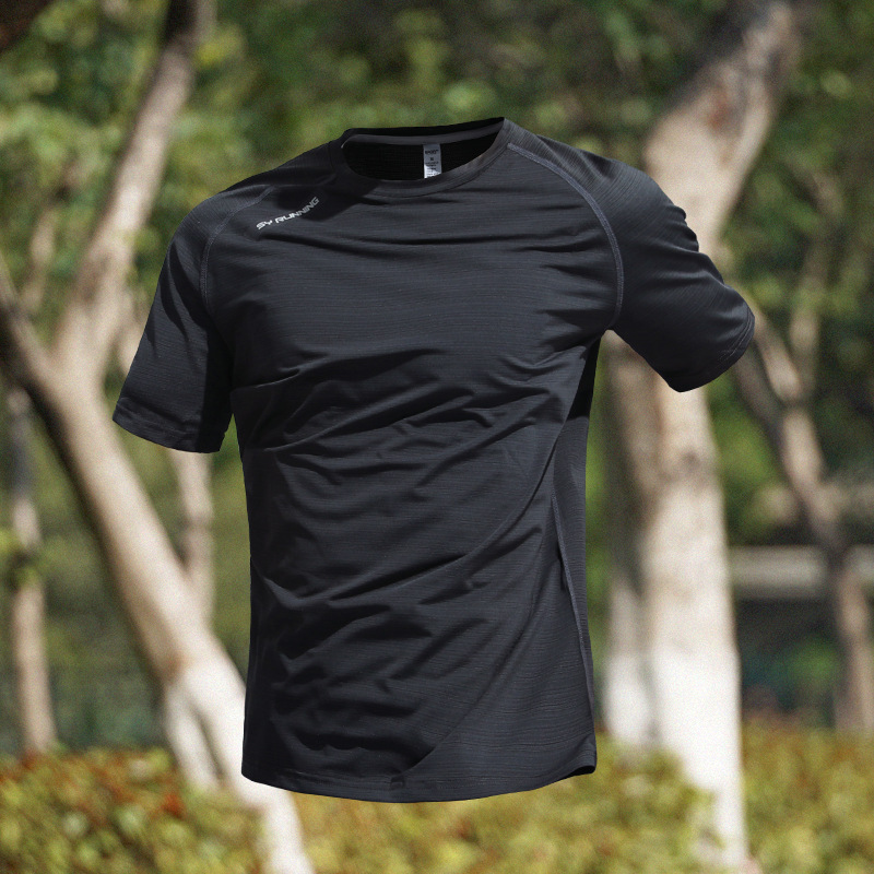 アイスシルク Tシャツメンズ夏薄手速乾半袖スポーツトップス新しい通気性半袖 Tシャツランニング服|undefined