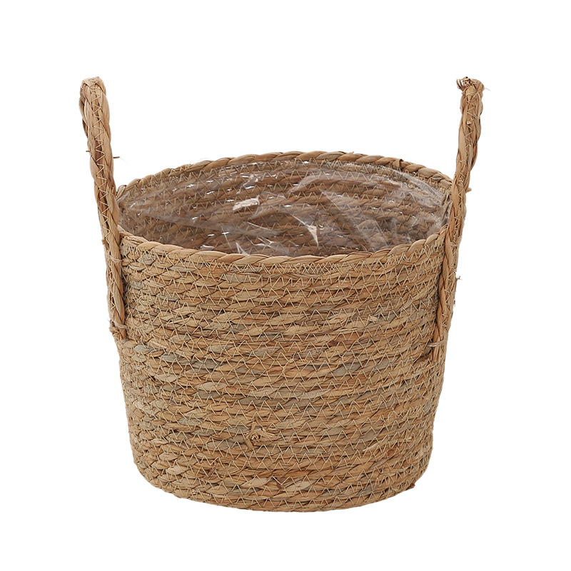 Maceta Tejida de Paja de Hierba de León, Impermeable y Decorativa, para Sala de Estar image 5