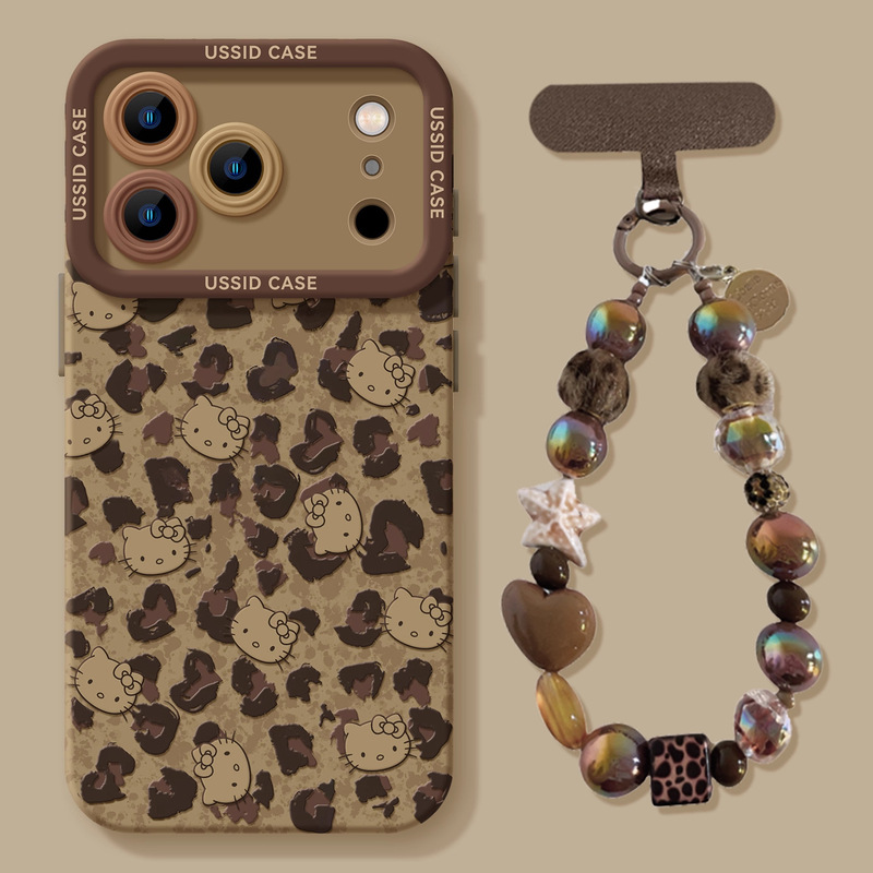 Leopard Print Kitty Apple 17Promax Mobile Phone Case 17Air New Silicone 17 Classy 16Pro Anti-Fall Soft Cover