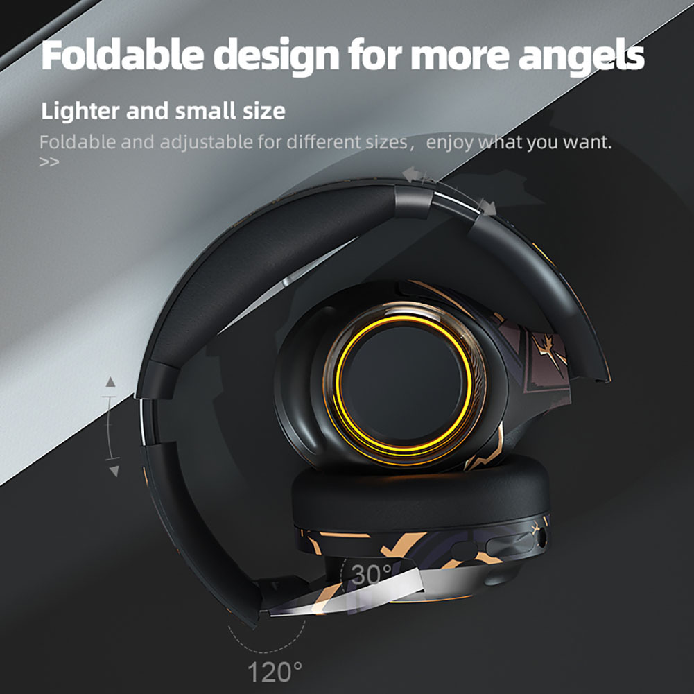 LULE跨境头戴式无线蓝牙耳机低延迟发光带麦降噪电脑电竞游戏耳机