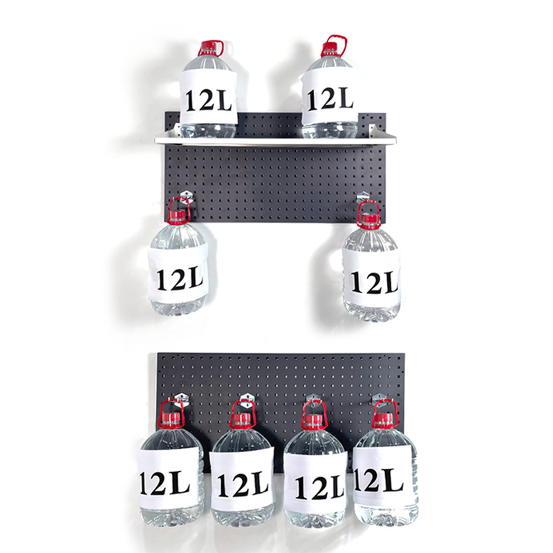 도구 매달려 벽 보드 저장 선반 하드웨어 도구 매달려 벽 데스크탑 우드 그레인 컬러 금속 스퀘어 홀 홀 보드