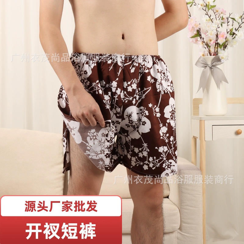 批发一次性浴服汗蒸裤大码男士浴裤洗浴足疗桑拿裤按摩男开衩短裤