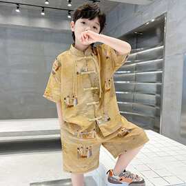 男童汉服夏季薄款套装中国风夏装儿童古装唐装礼服国潮男孩夏款酷