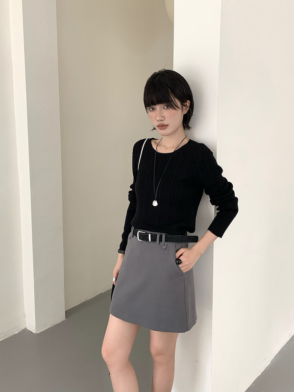 MMC羊毛针织衫女秋季新款高级感修身显瘦长袖打底衫披肩两件套装|undefined