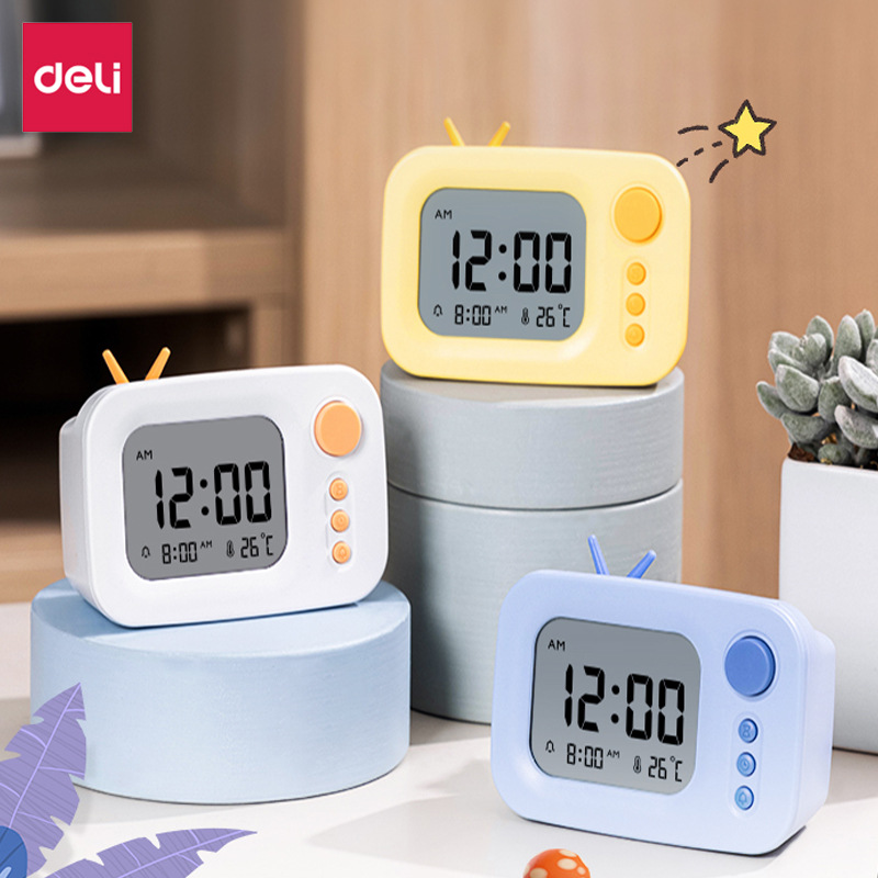 Wholesale Deli Le104 Alarm Clock, Student-Specific Wake-Up Gadget, Multifunctional Creative Electronic Clock with Digital Display