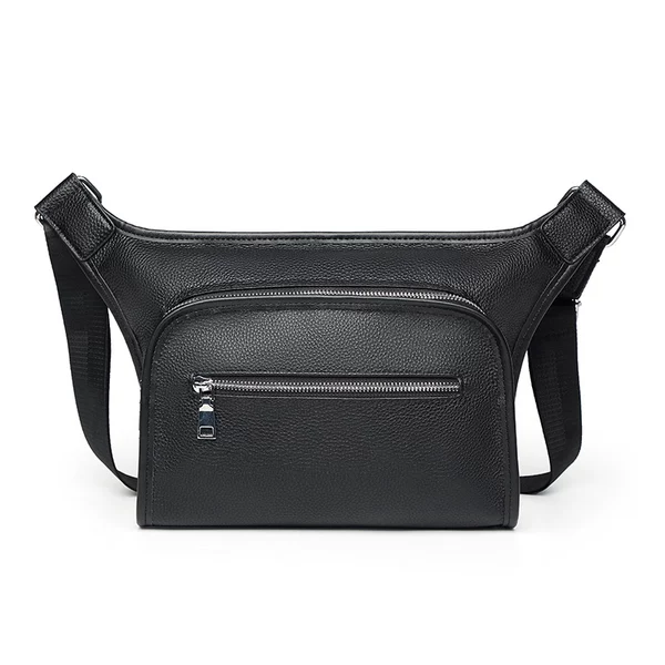 Cross-border Genuine Leather Chest Bag Men's Crossbody Bag Small Backpack Chest Bag Commuter Multi-functional First-layer Cowhide Shoulder Bag Large Capacity