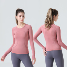2.0新款女瑜伽长袖T恤跑步EBB TO STREET上衣运动透气健身瑜伽服