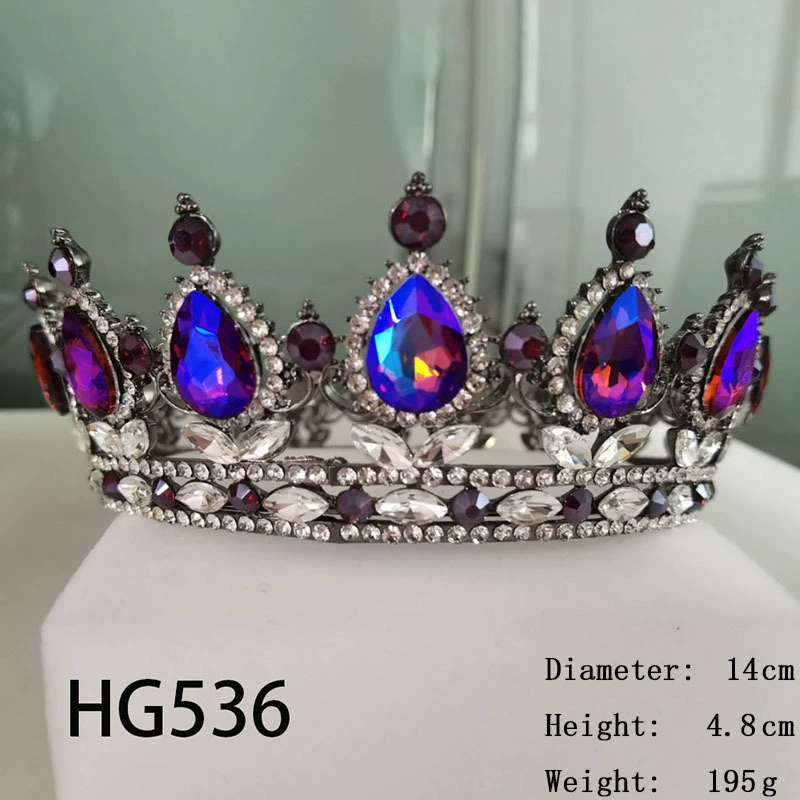 Барокко-ретро сплавная корона с rhinestones, маленькая круглая корона невесты, свадебные безделицы оптовый отдел Yiwu