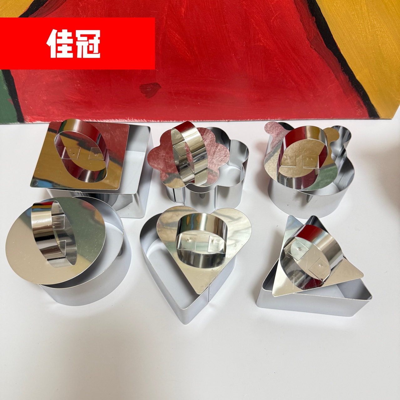 Stainless Steel Mousse Ring Mini Push Lid Cake Mold Household Commercial Baking Tools Round Square Heart Flower Triangle Mold