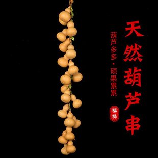 Natural Hand-Twisted Small Gourd Pendant String Home Decoration for Living Room, Entrance, Office Decoration Art
