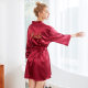 Cross-border Lady Silk ice silk nightgown wedding gown embroidery Bride cardigan gown Bride bridesmaid morning gown wholesale