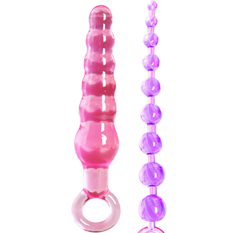 Nine-Star Bead Silicone Anal Plug with Tail, Adult Anal Beads — detail image 4