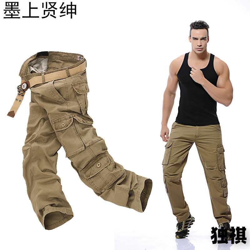 Monos casuales para hombres de Amazon 2023 nuevos pantalones de herramientas lavados casuales de varios bolsillos pantalones casuales de gran tamaño