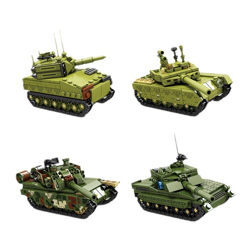 Compatible with LEGO military series World War II tank assembled building block model children's educational toys boys gift box gift