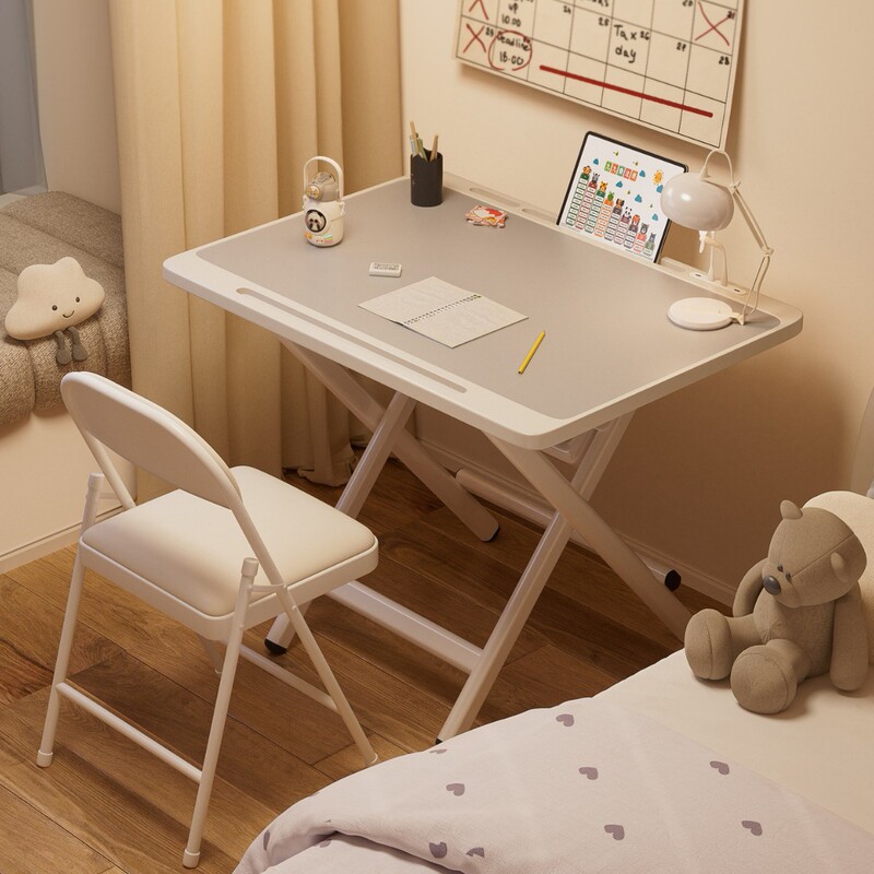 Foldable Bedside Table Bedroom Home Computer Table Bedside Folding Table Desk Small Movable Study Table for Children