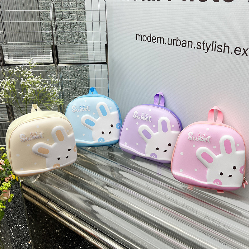 2024 nueva mochila de jardín de infantes lindo conejo bebé mochila de cáscara de huevo para niños y niñas bolsas escolares ligeras