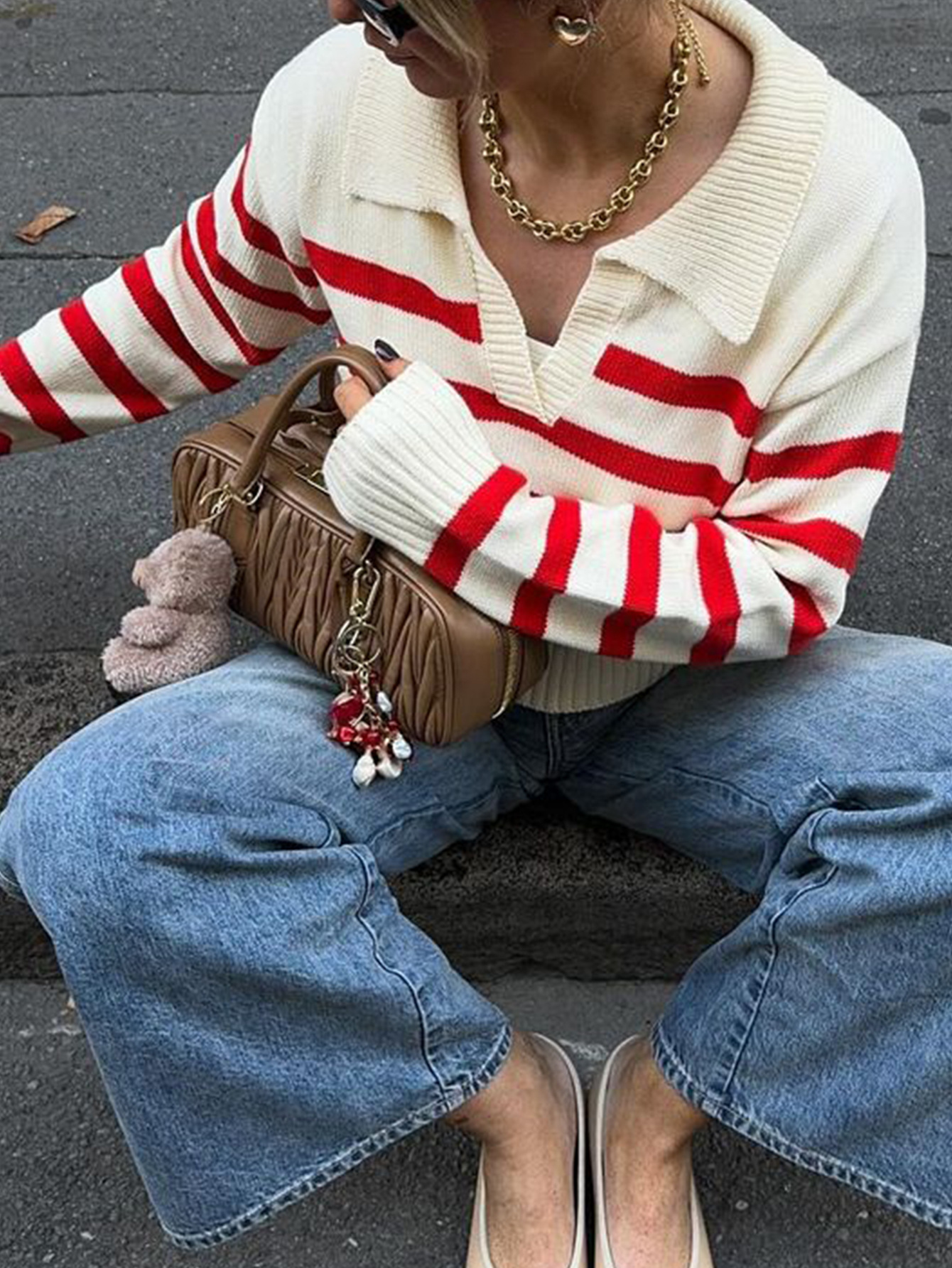 Kaikuo transfronterizo Europa y América a rayas casuales camiseta de lana de manga larga suéter de mujer otoño y invierno 2025 estación independiente de Amazon image 3