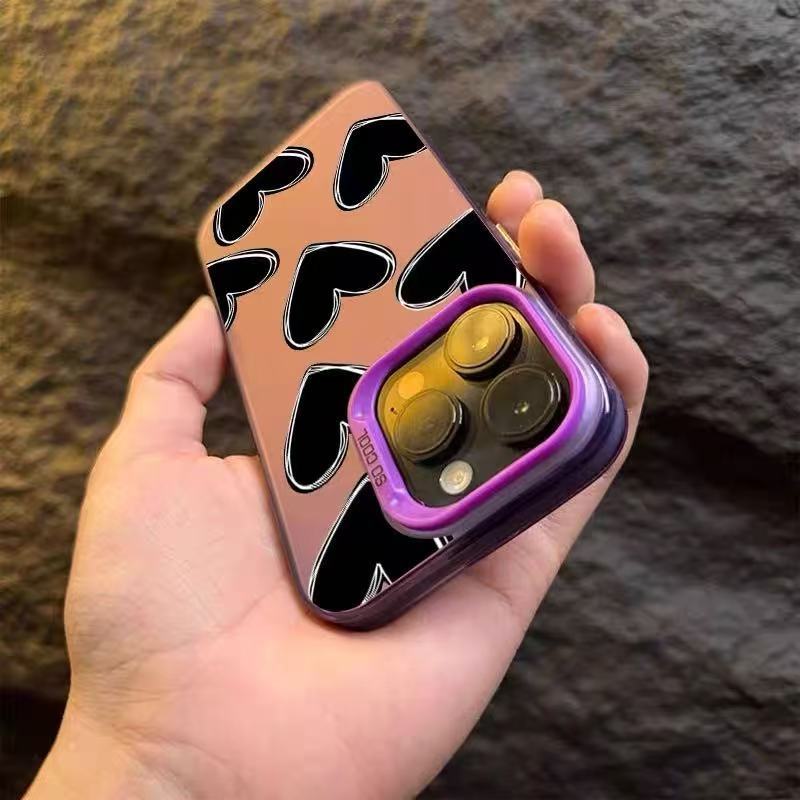 Nueva funda para teléfono con forma de corazón estilo coreano y japonés, compatible con iPhone 17, Apple 16 Pro Max/15, a prueba de golpes 14 Pro 13, estilo europeo y americano.