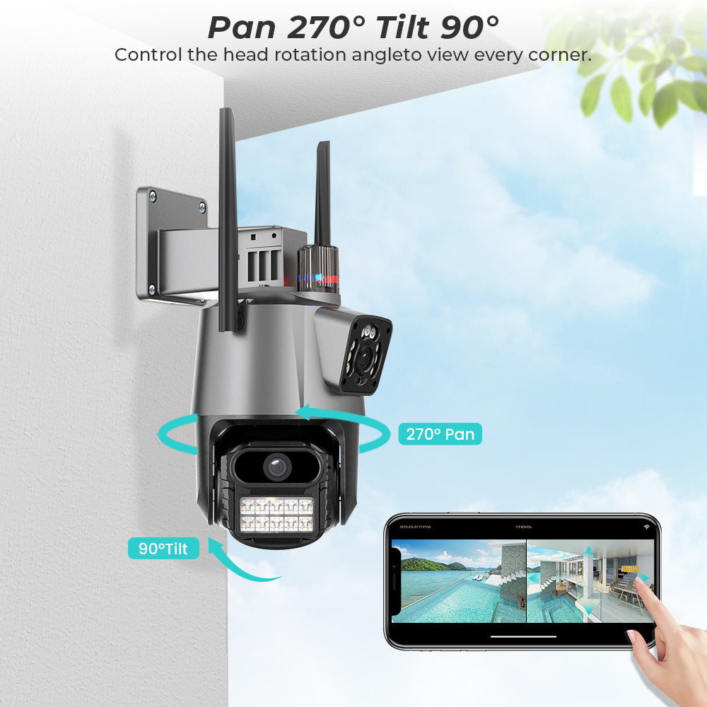 ICsee dış mekan kablosuz gözetleme kamerası ev Bluetooth bağlantısı HD kaliteli CCTV WiFi kamera