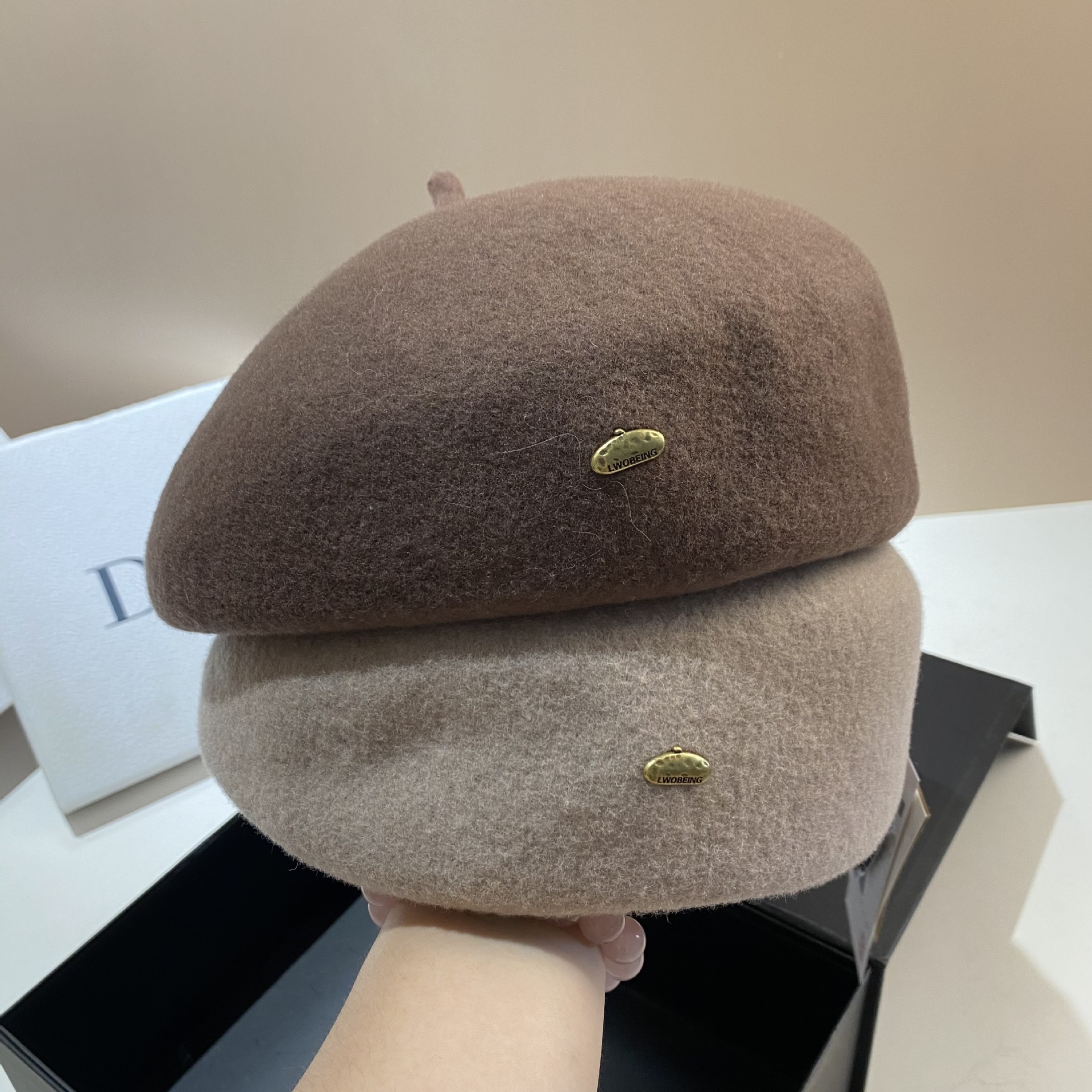 Hochwertige Baskenmütze aus Wolle, koreanische Version, dreidimensionaler Flugbegleiterhut im Promi-Stil, modisch und_voghion.com