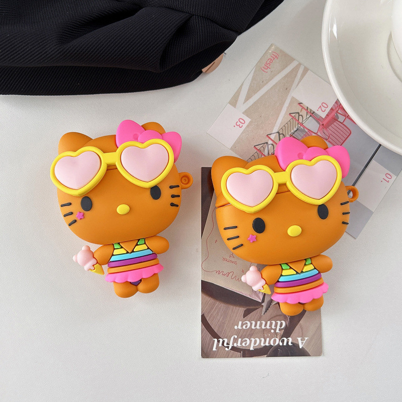 Cute Ice Cream Cat AirPods Pro 3 Apple Bluetooth Earphone Case 4th Generation Cartoon Protective Cover for Women 2 Cute Ice Cream Cat AirPods Pro 3 Apple Bluetooth Earphone Case 4th Generation Cartoon Protective Cover for Women 2