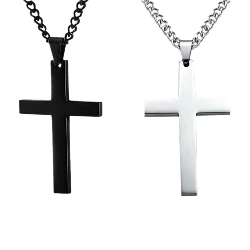 Cross Necklace Steel Color