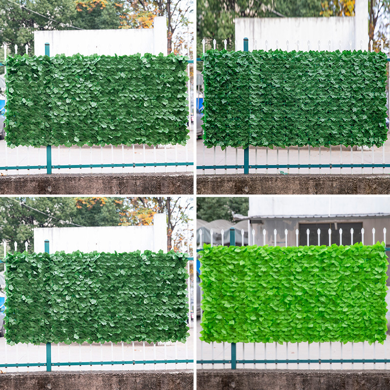 Simulated fence, fence decoration, simulated fence, green leaf fence, balcony guardrail, shielding fence, fake green plant ceiling