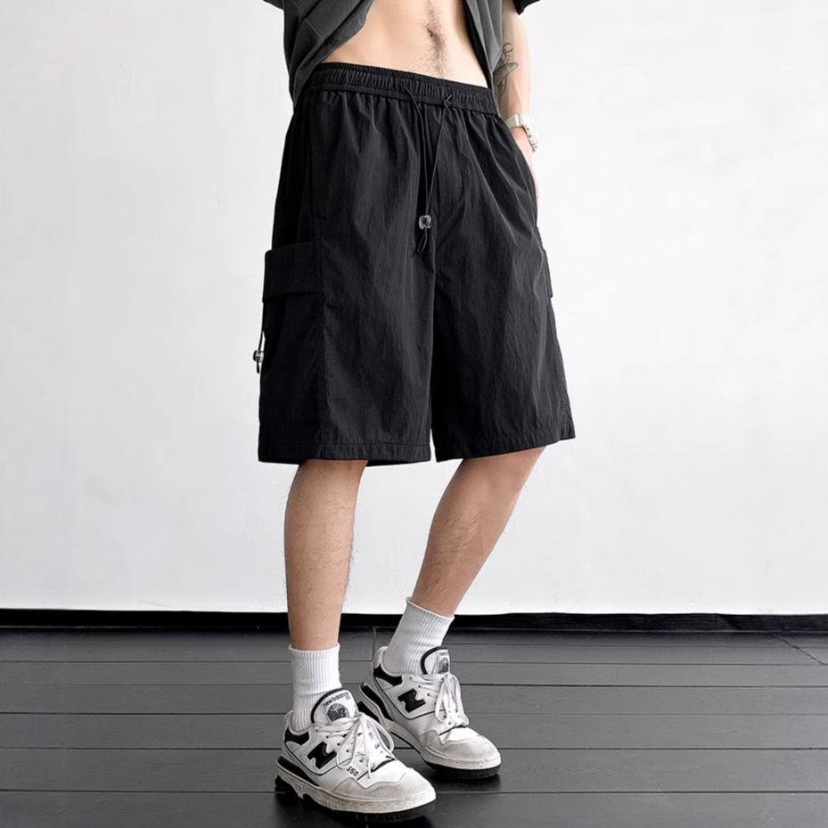 New Summer Trendy Simple Cargo Shorts Men's Loose Casual Versatile Fashion Multi-Pocket Sports Knee-Length Shorts