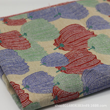 复古南瓜提花布料服装面料高档禅意桌布箱包沙发布料