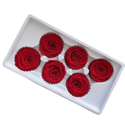 High-quality B-grade eternal rose 5-6cm full box, preserved flowers DIY material kit, car hanging floral materials glass cover bouquet