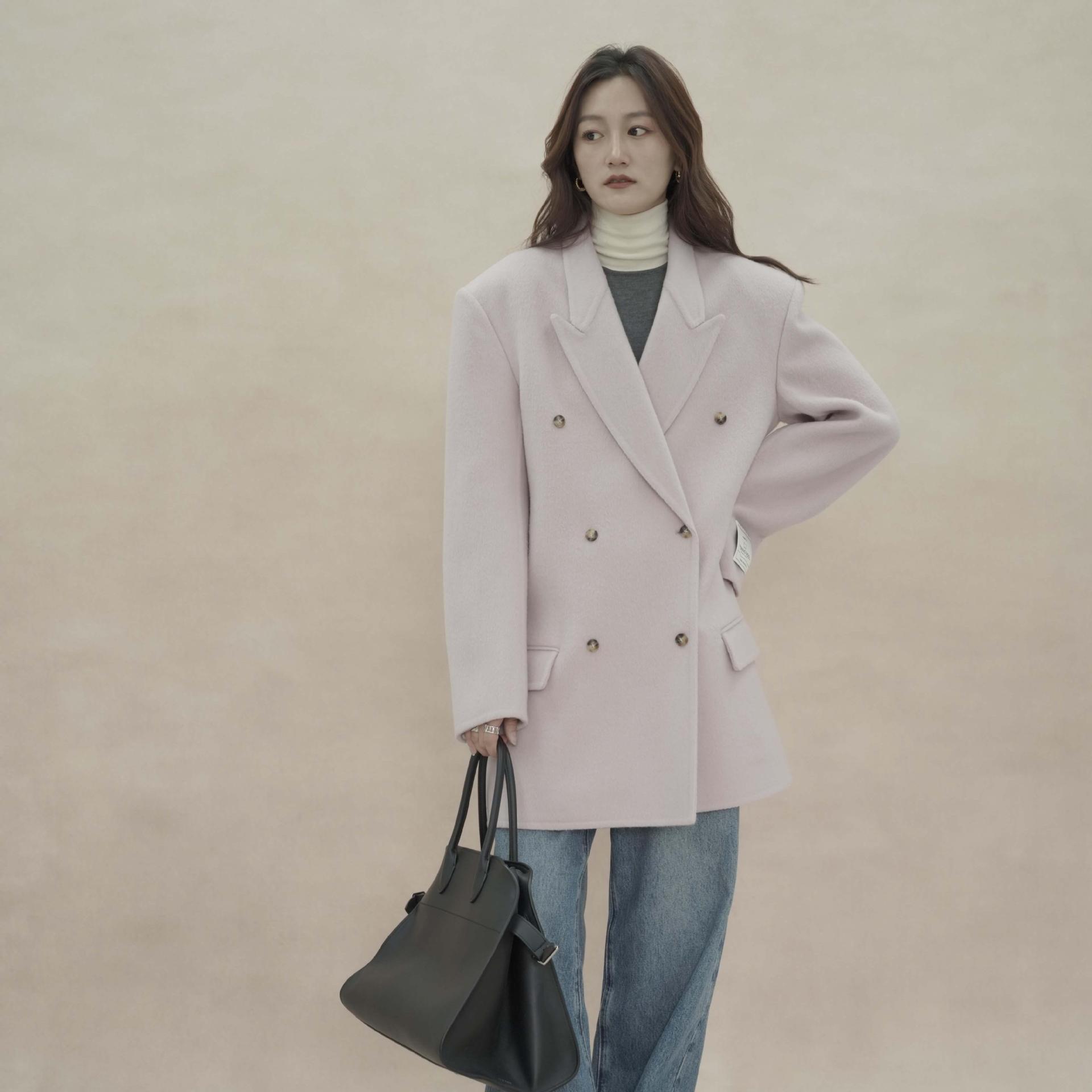 다롄 타이청 ~ 24 징 클래식 원피스 에디션 양면 양모 코트 여자 가을/겨울 새 쇼트 코트 D-608