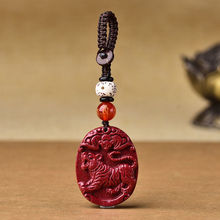 双面雕刻原矿朱砂本命年十二生肖吊坠男女项链平安扣护身符挂件