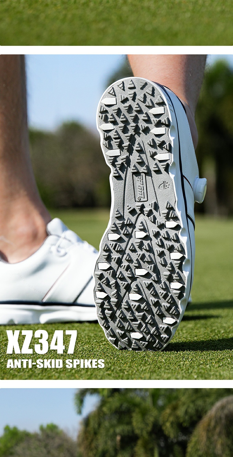 Giày golf nam PGM siêu nhẹ thoáng khí chống trượt núm vặn dây — Xz347-trắng xanh đỏ [IP mềm cao su giữa] chi tiết 6