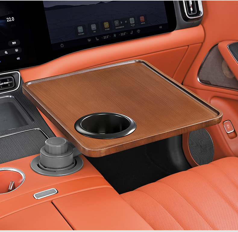 Car-Mounted Small Table Board with 360-Degree Rotation, Multifunctional Floating Round/Square Table for Front and Rear Seats, Main and Passenger Seat Cup Holder Tray