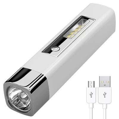 UV fənərlər Bright Flashlight Outdoor Waterproof - silver-mini-flashlight-with-side-light-output-function