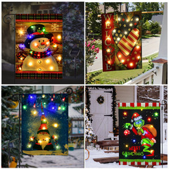 クロスボーダー LED 発光ソーラーフラッグライトクリスマスガーデン雪だるまフラッグライト中庭芝生フラッグライトフラグ